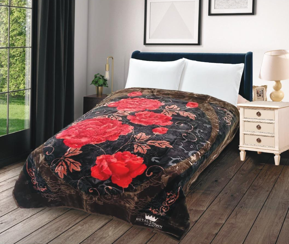 ROYAL CROWN Double Size Blanket (Spain) RC80-570 BROWN