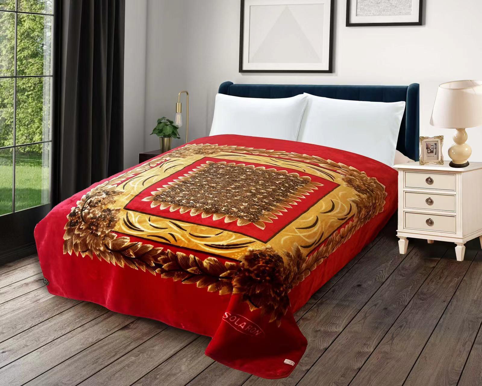 Stay Warm in Style with the SIX Premium Single Blanket (Korea) XS40-727 DK. RED