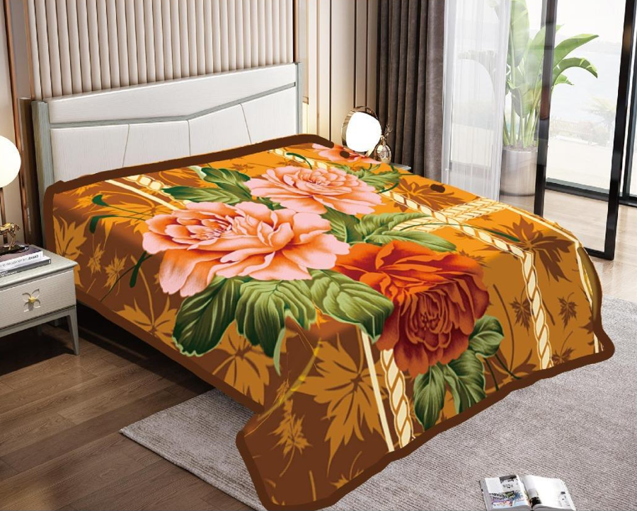 DIAMONT Spain Luxury Double Blanket. DS60-320 GOLDEN BROWN