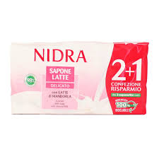 Nidra Saponelatte Delicato almond milk bar soap multipack (2+1 format, 90gr each)